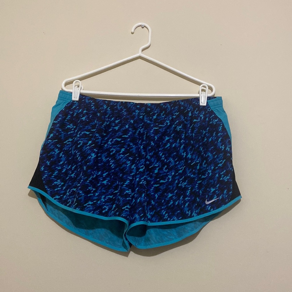 Blue pattern Nike Drifit shorts